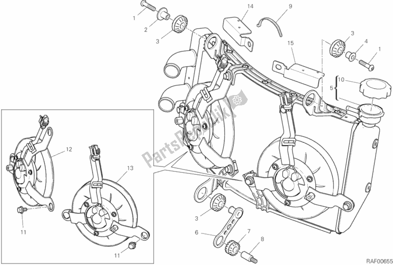 Toutes les pièces pour le Refroidisseur D'eau du Ducati Hypermotard 950 2019